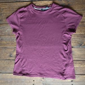 IBEX Maroon Merino Short Sleeve Tee MEDIUM